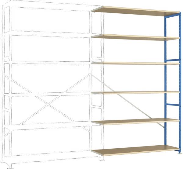 Manuflex RP1444.5012 Stålreol tilbygningsmodul  (B x H x T) 1500 x 2000 x 600 mm    Trægulv