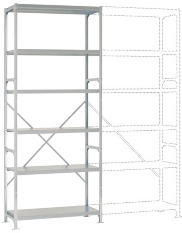 Manuflex RB2172 Stålreol grundmodul  (B x H x T) 1030 x 2500 x 600 mm    Stålbund