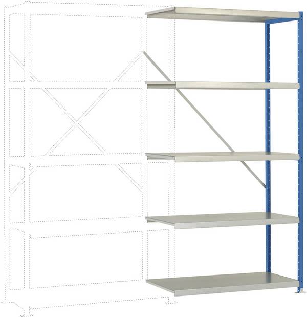 Manuflex RP1118.5007 Stålreol tilbygningsmodul  (B x H x T) 1000 x 2000 x 400 mm    Stålbund