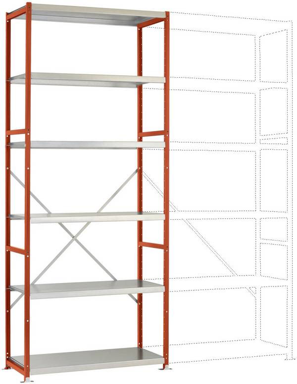 Manuflex RP1320.2001 Stålreol grundmodul  (B x H x T) 1030 x 2500 x 600 mm    Stålbund