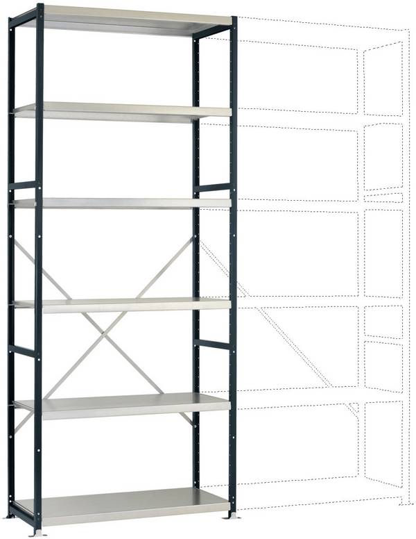 Manuflex RP1320.7016 Stålreol grundmodul  (B x H x T) 1030 x 2500 x 600 mm    Stålbund