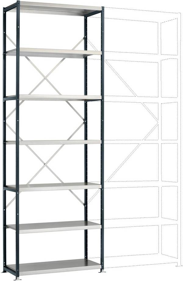 Manuflex RP1617.7016 Stålreol grundmodul  (B x H x T) 1030 x 3000 x 300 mm    Stålbund