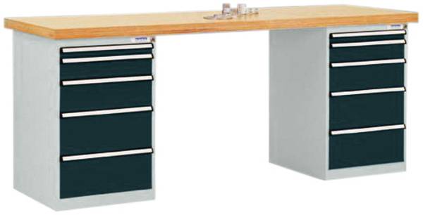 Manuflex TP5091.7016 Arbejdsbordsystem (B x T) 2000 mm x 700 mm Antracit