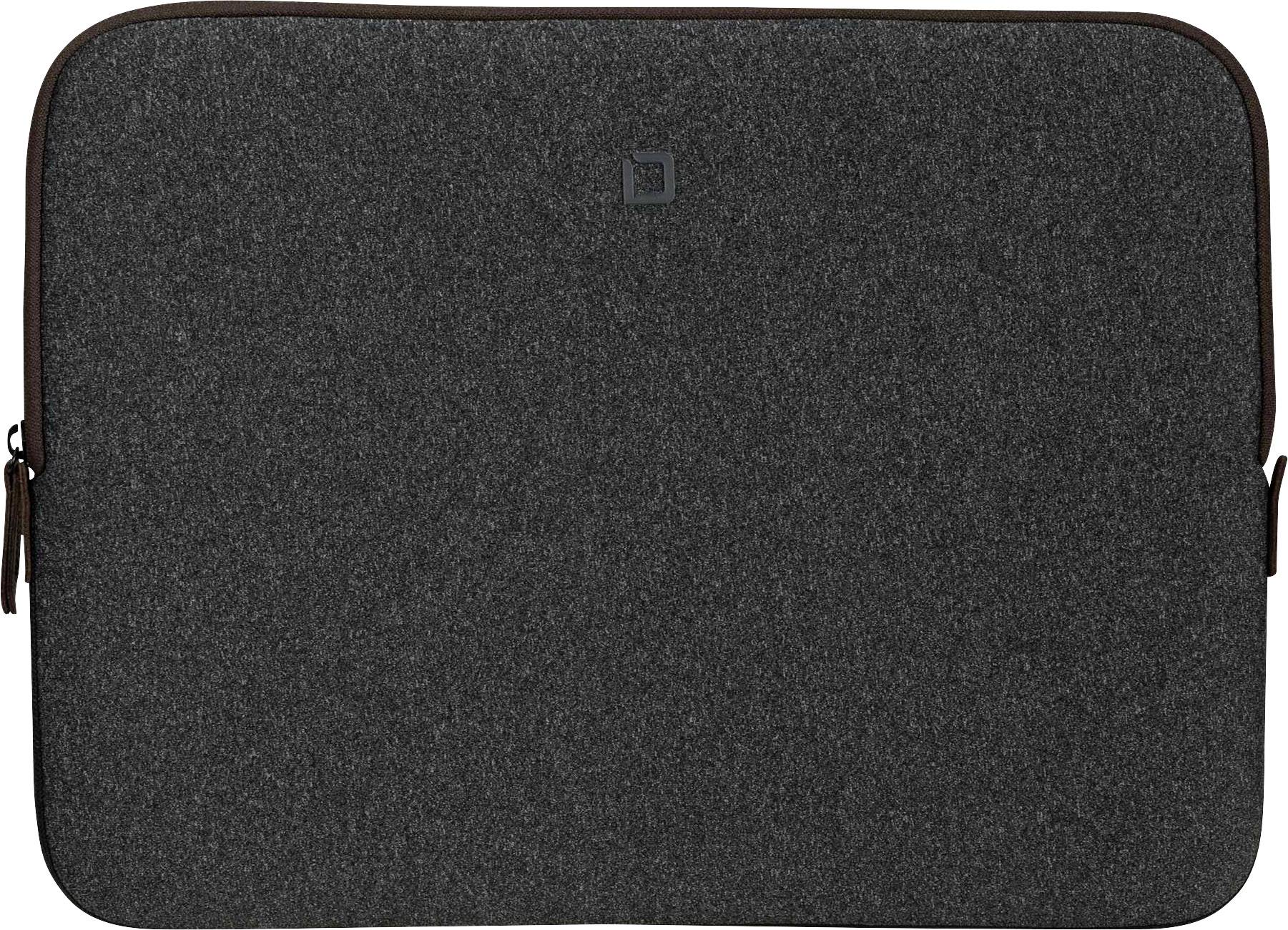 Mørkegrå laptoptaske med lynlås, velegnet til beskyttelse og transport af bærbare computere.