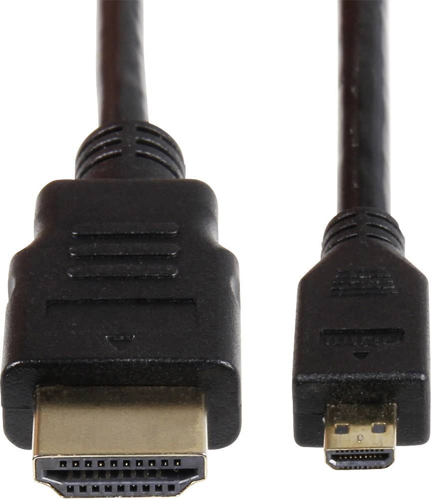 Joy-it HDMI-kabel Raspberry Pi [1x - 1x HDMI-stik D Micro] 3.00 m Sort | Conradelektronik.dk