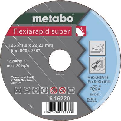 Metabo 616220000 Flexiarapid super Slibeskive 125 mm 22.23 mm 25 stk