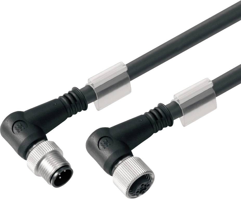 Weidmüller 1059730150 Sensor-, aktuator-stik, M12 Stik, vinklet, Tilslutning, vinklet 1.50 m Pol-tal (RJ): 4 1 stk