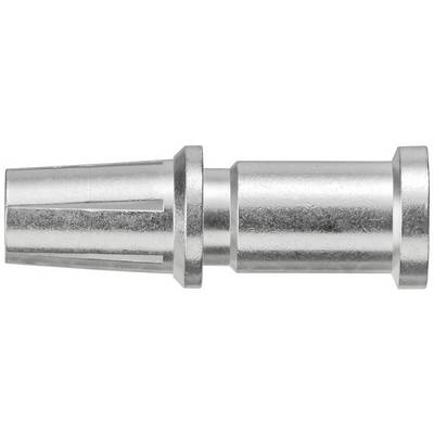 Metallkegle med riflet overflade og skråt afsluttet ende, metallisk skinnende. Bruges til mekaniske anvendelser eller forbindelser.