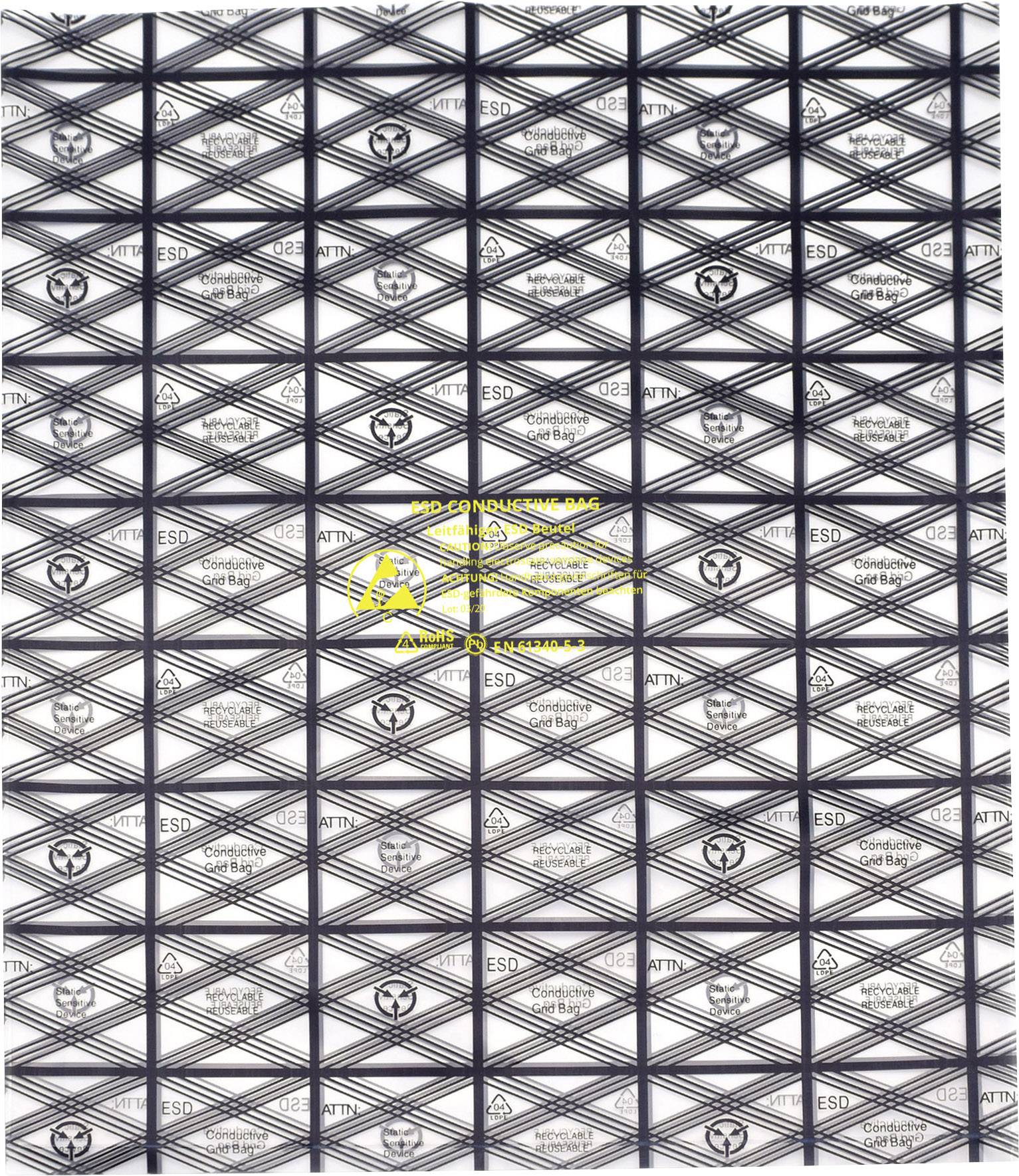 Quadrios ESD-pose (L x B) 200 mm x 250 mm ledende ESD Bogstavkode C 10 stk