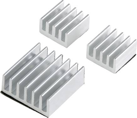 TRU COMPONENTS PCooler Køleelement-sæt Passer til: Raspberry Pi®, Banana Pi Sølv
