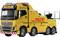 Gul bjærgningsvogn til tunge køretøjer med rød tekst 'Hall's Truck Rescue', telefon- og webadresse, klar til indsats.
