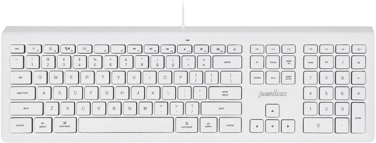 Perixx PERIBOARD-323 M W DE Trådløs Tastatur Engelsk, QWERTY Hvid