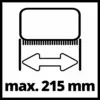 Maksimal bredde på 215 mm.