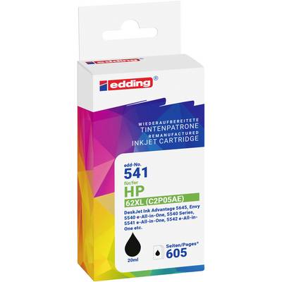 Edding Blæk erstatter HP 62XL (C2P05AE) Kompatibel Sort EDD-541 18-541-0