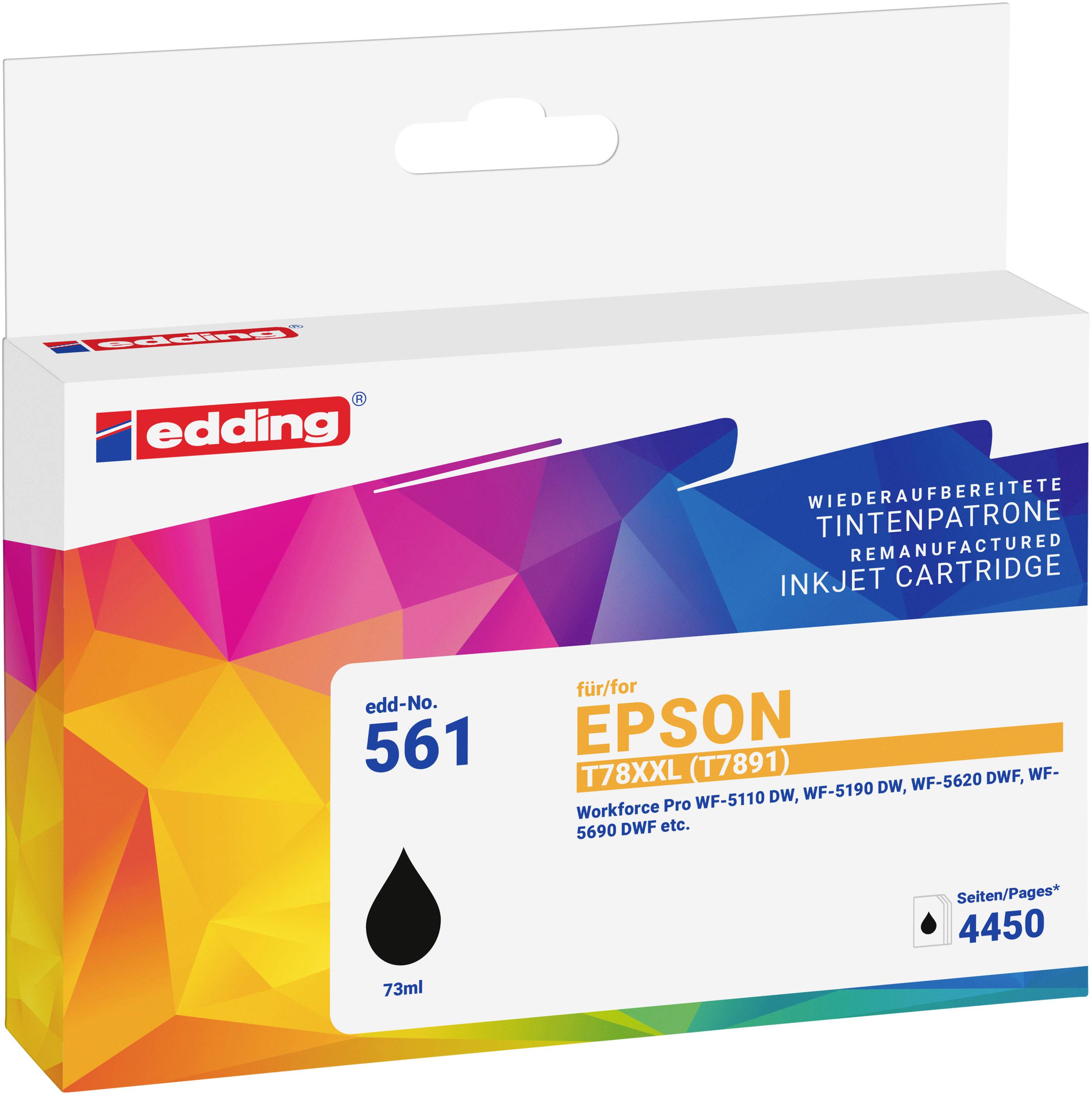 Edding Blæk erstatter Epson T78XXL (T7891) Kompatibel Sort EDD-561 18-561-0