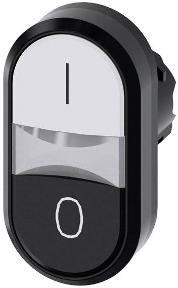 Siemens 3SU10003AB610AK0 3SU1000-3AB61-0AK0 Dobbelttrykknap Frontring plastic Knap Sort, Hvid 1 stk