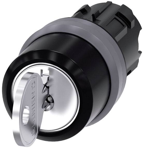 Siemens 3SU1030-4BL01-0AA0 Nøglekontakt Frontring metal Nøgle Sandgrå, Sølv 2 x 45 ° 1 stk