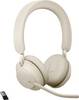Jabra Evolve2 65 UC Over Ear-hovedtelefoner Bluetooth® Telefon Stereo Beige Lydstyrkeregulering, Batteriladevisning, Indstilling af lydløs mikrofon