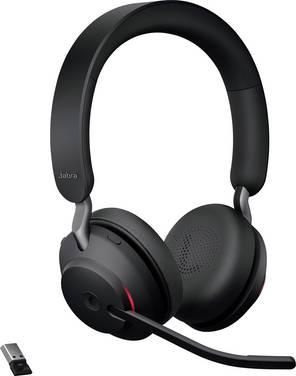 Jabra Evolve2 65 MS  On Ear-headset Bluetooth® Stereo Sort  Lydstyrkeregulering, Batteriladevisning, Indstilling af lydløs mikrofon Telefon