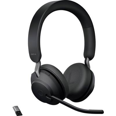 Jabra Evolve2 65 UC Telefon  On Ear-headset Bluetooth® Stereo Sort Noise Cancelling Lydstyrkeregulering, Batteriladevisn