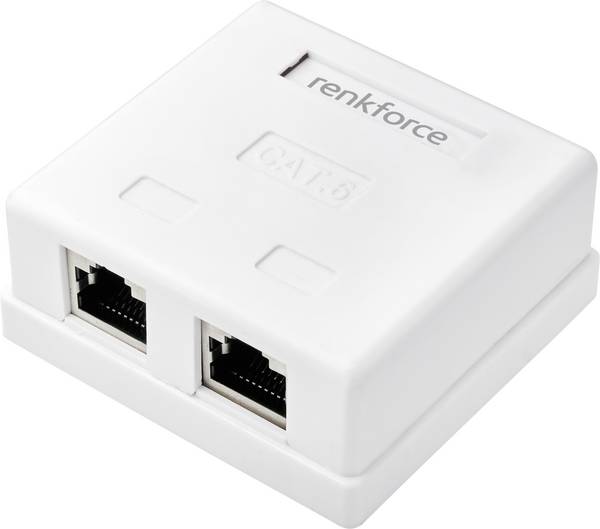 Renkforce  Netværksadapter Overflademonteret CAT 6 2 porte Hvid
