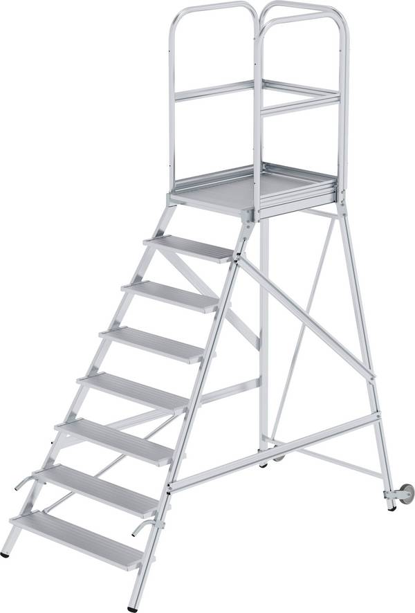 MUNK Günzburger Steigtechnik 56108 Aluminium Podietrappe Montering med værktøj Arbejdshøjde (max.): 3.9 m