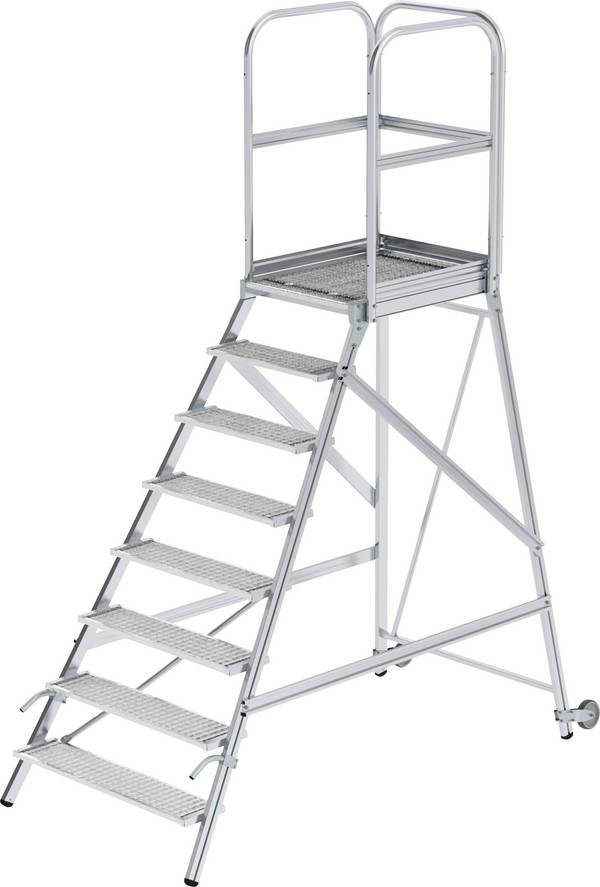 MUNK Günzburger Steigtechnik 58108 Aluminium Podietrappe Montering med værktøj Arbejdshøjde (max.): 3.9 m