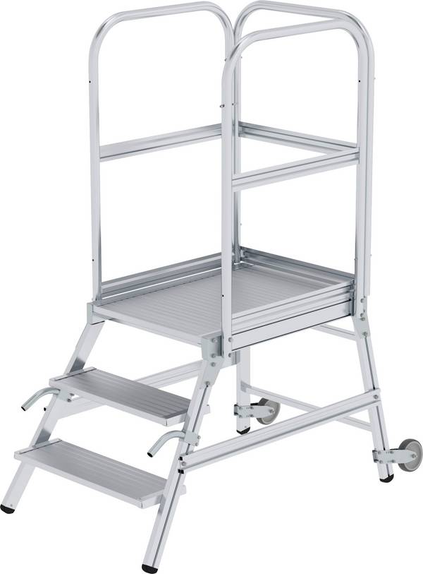 MUNK Günzburger Steigtechnik 56103 Aluminium Podietrappe Montering med værktøj Arbejdshøjde (max.): 2.7 m