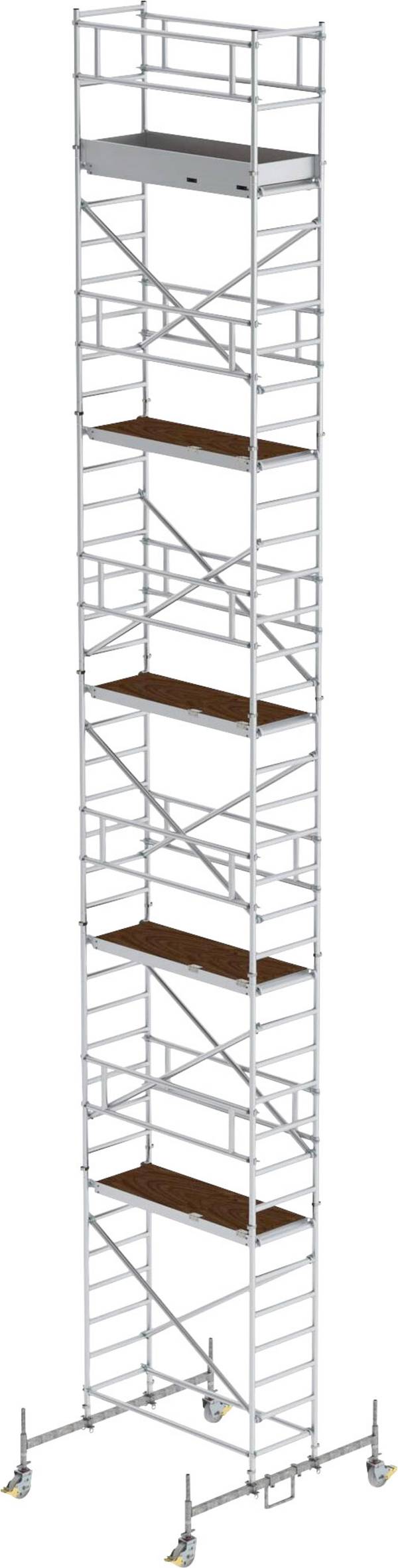 MUNK Günzburger Steigtechnik 154045 Aluminium Rullestillads Montering uden værktøj Arbejdshøjde (max.): 12.5 m