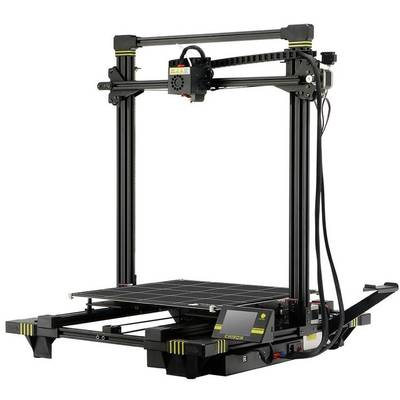 En 3D-printer med en robust metalramme og en stor printplade, velegnet til præcise og storformat printopgaver.