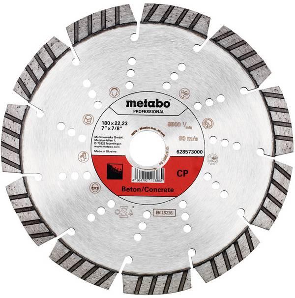Metabo 628573000  Diamantskæreskive  Diameter 180 mm   1 stk