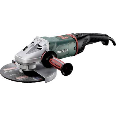 Metabo vinkelsliber med sidegreb og skæreskive, vist på hvid baggrund.
