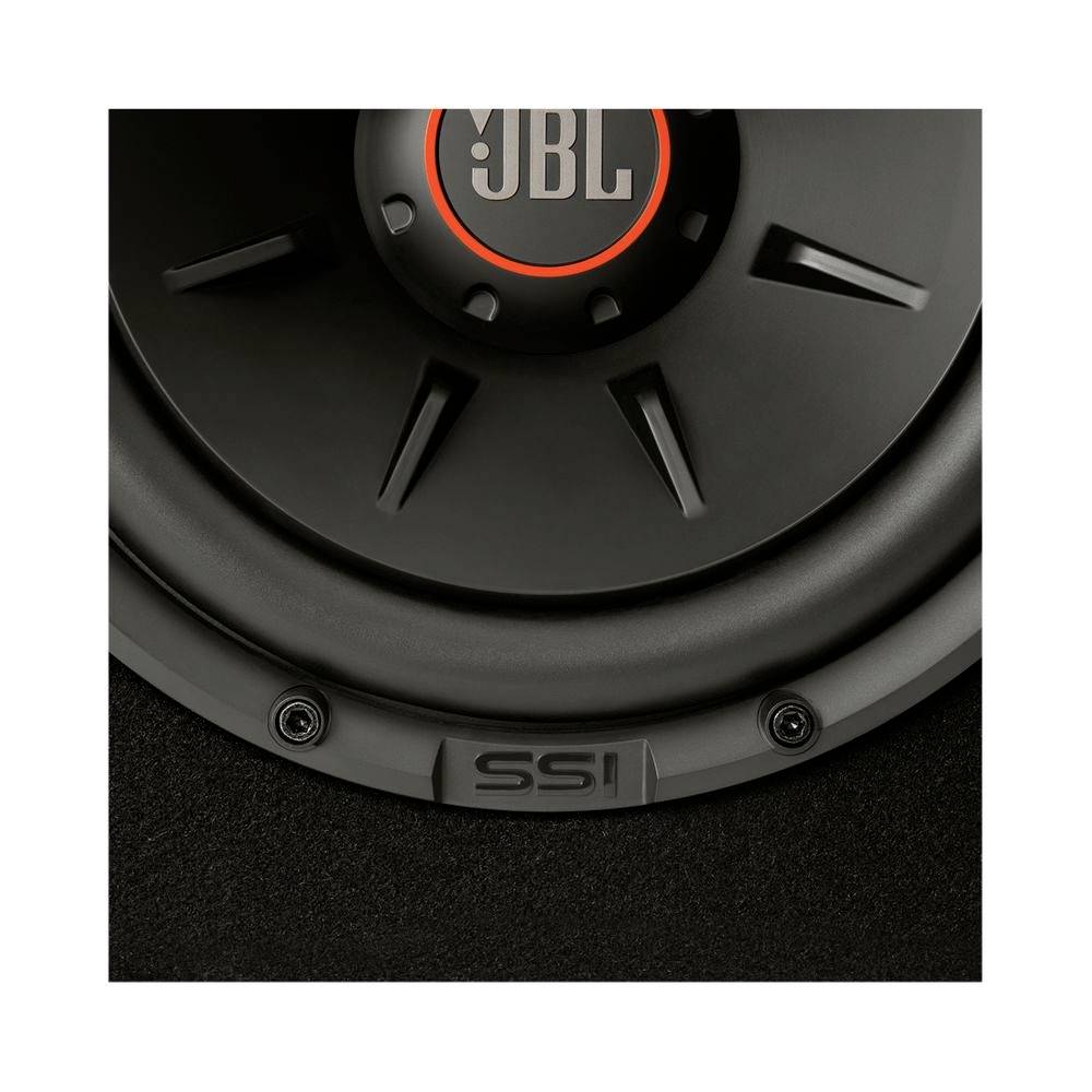 En sort højtaler med JBL-logo i midten og forkortelsen 'SSI' i den nedre kant.