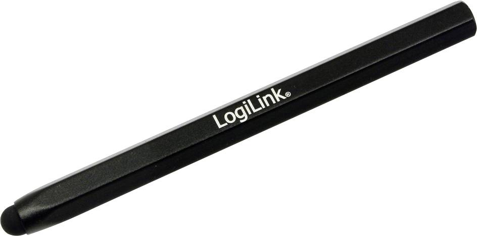 En sort LogiLink Stylus-pen med en rund ende, egnet til touchskærme.