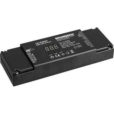 Sort DMX-LED-dæmper med digitalt display og flere tilslutningsoptioner, egnet til 12/24V DC, model 18513000 fra Brumberg.