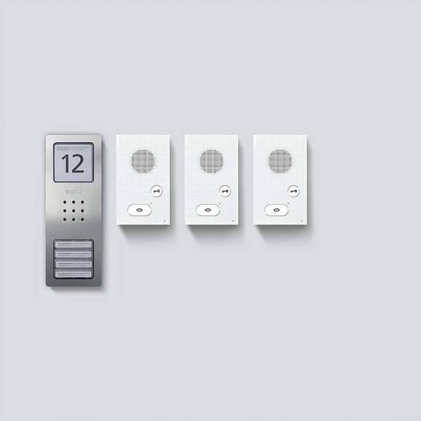 Siedle SET CAB 850-3 E/W Dørsamtaleanlæg Bredbånd Inforfelt Sølv, Hvid
