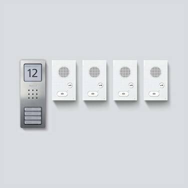 Siedle  SET CAB 850-4 E/W    Dørsamtaleanlæg  Bredbånd  Inforfelt    Sølv, Hvid