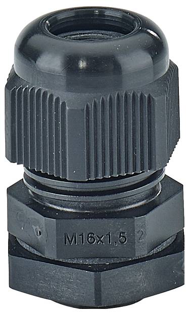 Hensel 36000166 Kabelforskruning med kontramøtrik, med trækaflastning, slagfast Plastic Sort 1 stk