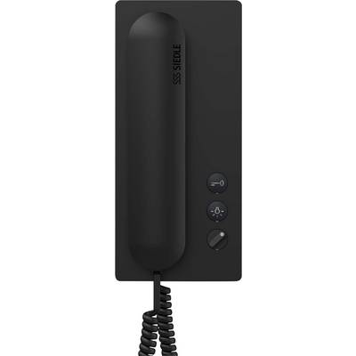 Sort vægtelefon med røret, tre knapper på siden.