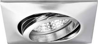 En rektangulær, justerbar LED-loftslampe i metal med børstet overflade, velegnet til moderne indendørsrum.