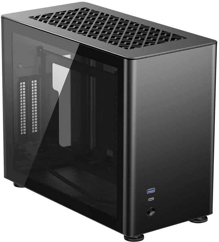 A4 Black Mini-tower PC-kabinet, | Conradelektronik.dk