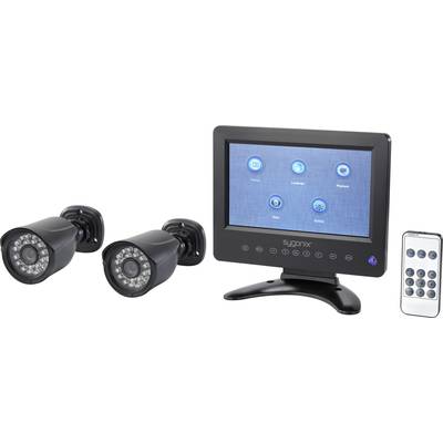 Sygonix  SY-4600588 AHD Overvågningskamera-sæt  2-kanals Med 2 kameraer 1280 x 720 Pixel  