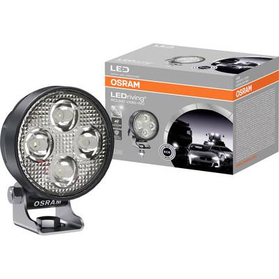 LED-forlys fra OSRAM, rund, model VX80-WD. Billedet viser selve lyset og emballagen med detaljer om brug i køretøjer.