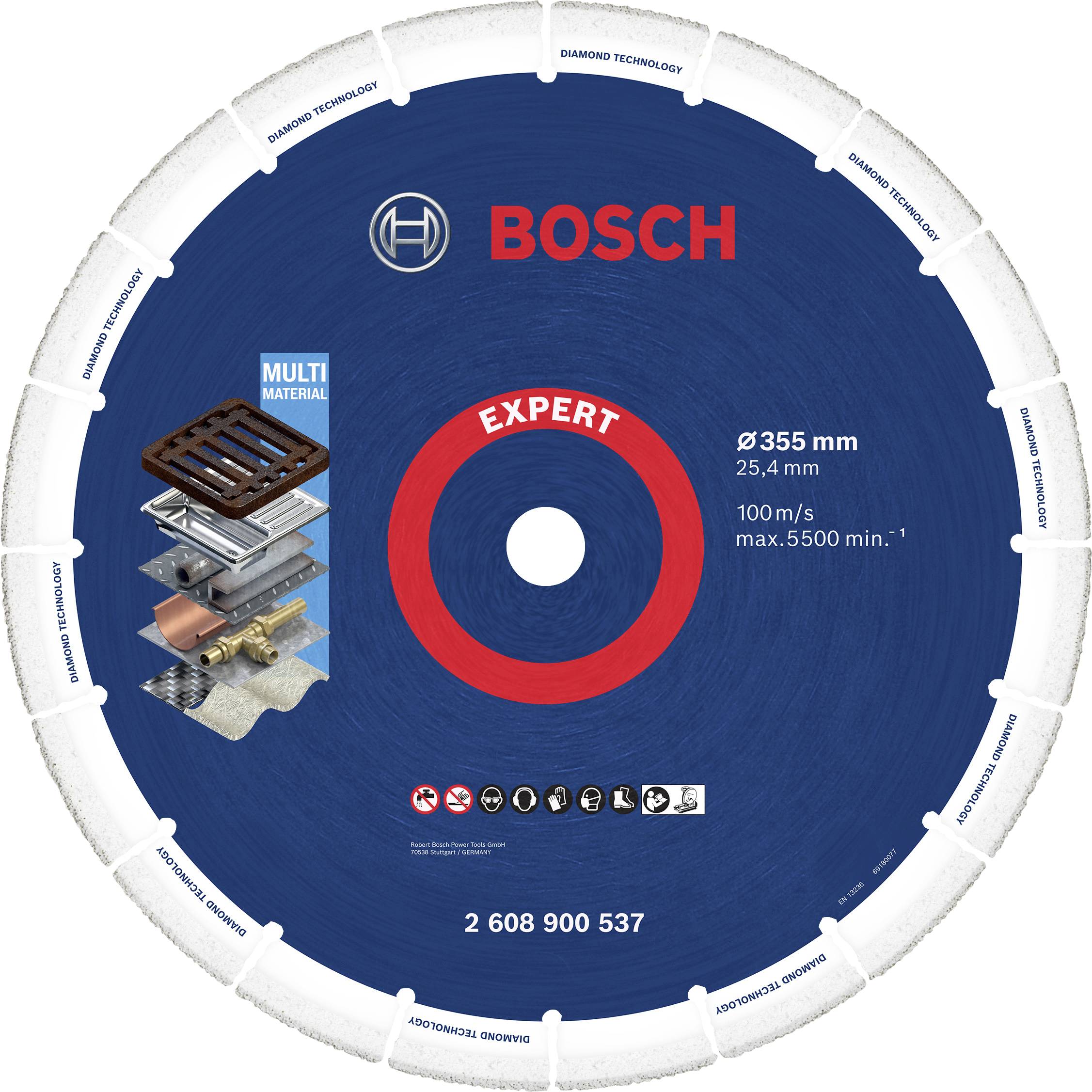 'Bosch Expert' skæreskive til multimaterialer, diameter 355 mm, egnet til stål og sten, maks. 5500 o/min.