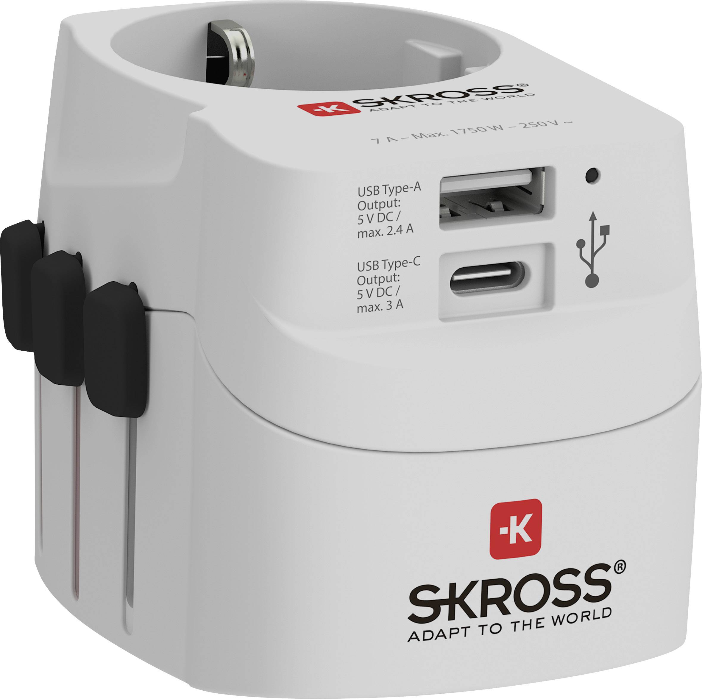 Skross 1302462 Rejseadapter PRO Light USB (AC)