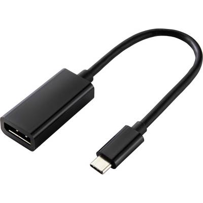 Et sort adapterkabel med en USB-C-stik på den ene side og en HDMI-stik på den anden side.