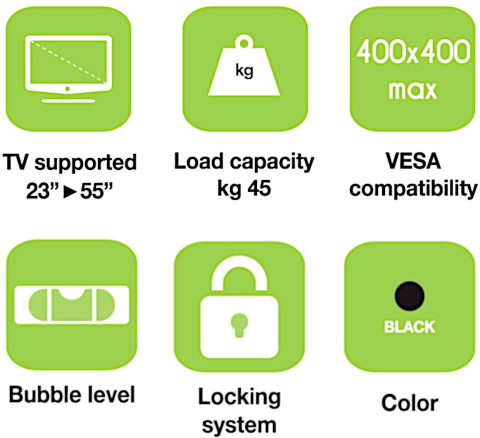 TECHly ICA-PLB-133MTY TV-vægbeslag 58,4 cm (23") - 139,7 cm (55") Vippebar-7