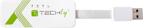 TECHly IDATA-USB-ETGIGA-3A Adapter  5 GBit/s USB-A (USB 3.2 Gen 1), RJ45