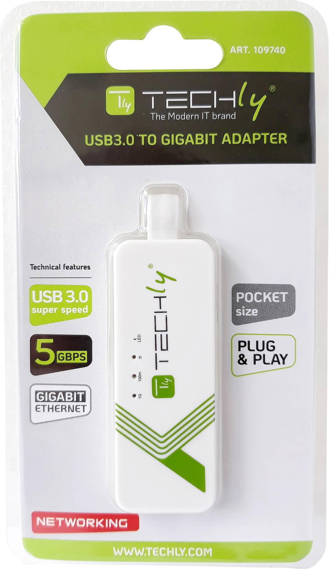 TECHly IDATA-USB-ETGIGA-3A Adapter 5 GBit/s USB-A (USB 3.2 Gen 1), RJ45-5