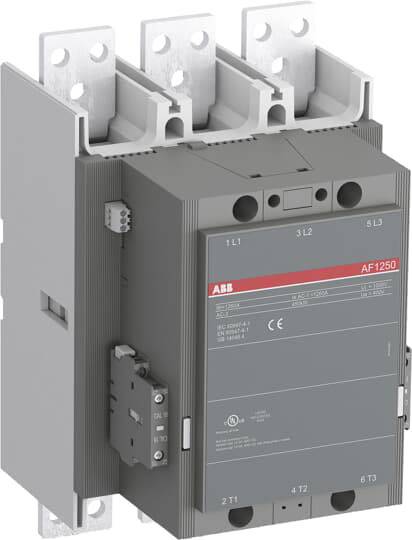 En trepolet effektafbryder fra ABB, model AF1250, egnet til brug i industrielle elektriske systemer.